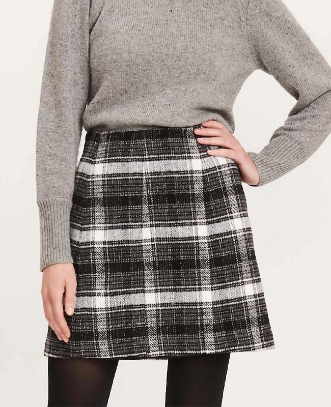 Hip-hop Style Plaid Panel Mini Skirt In Black Multi