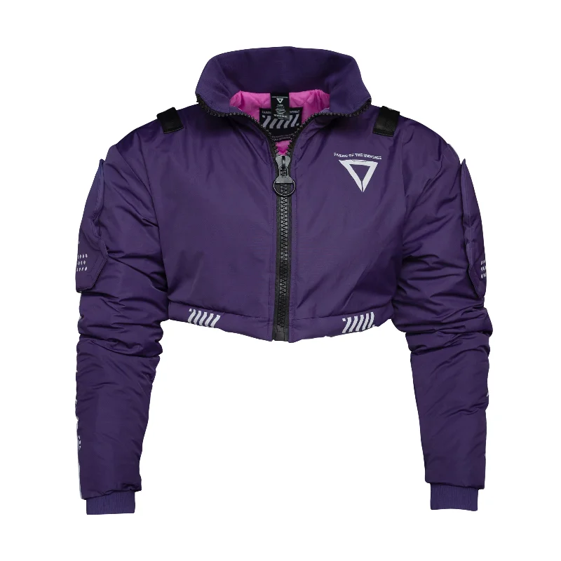 Ultra-lightweight CRB-003 Purple Crop Bomber Jacket