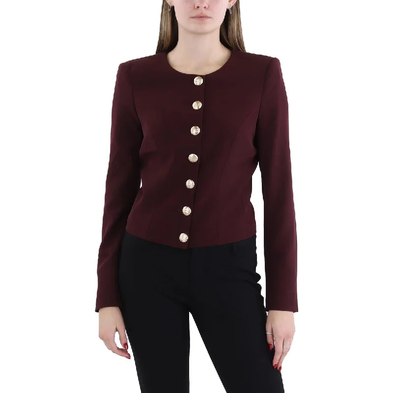 Street Style Generation Love Womens Embellished Workwear Collarless Blazer