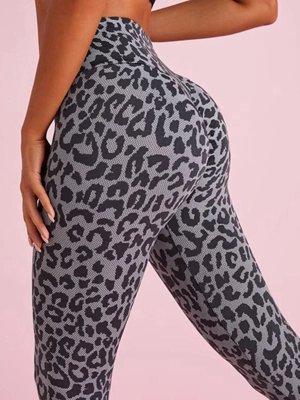 Sports Functional Style ZASUWA Female Lift Legging Animal Print Scrunch Bum High Waist Leggings