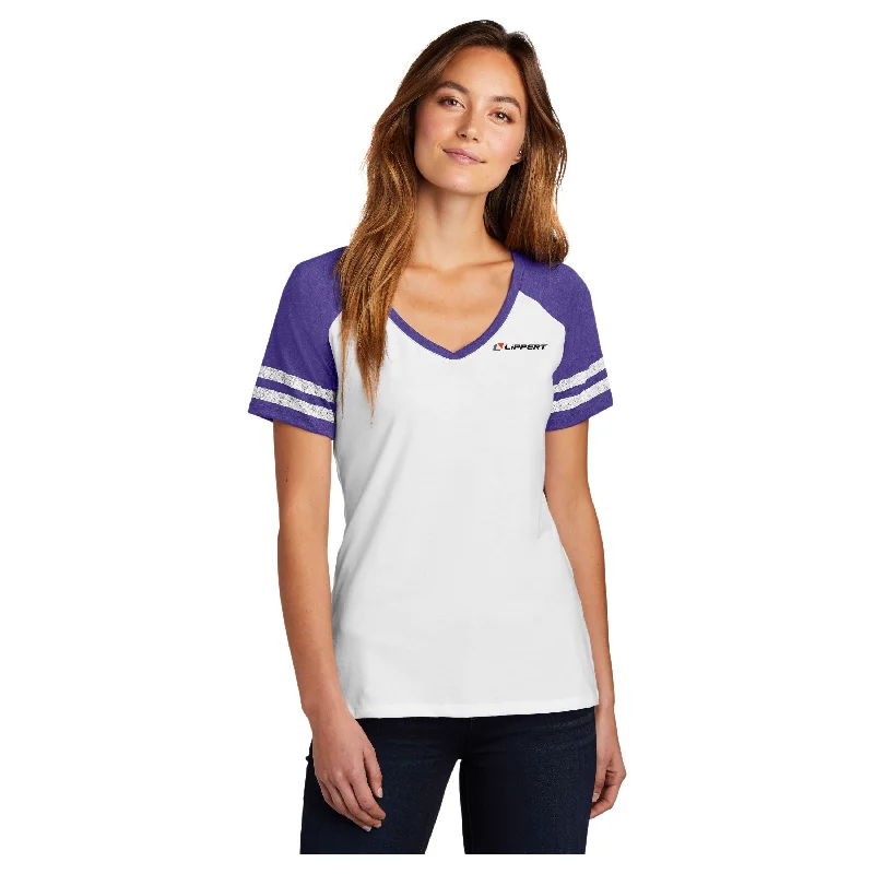 Party Wear Ladies District Purple/White Gameday T-Shirt