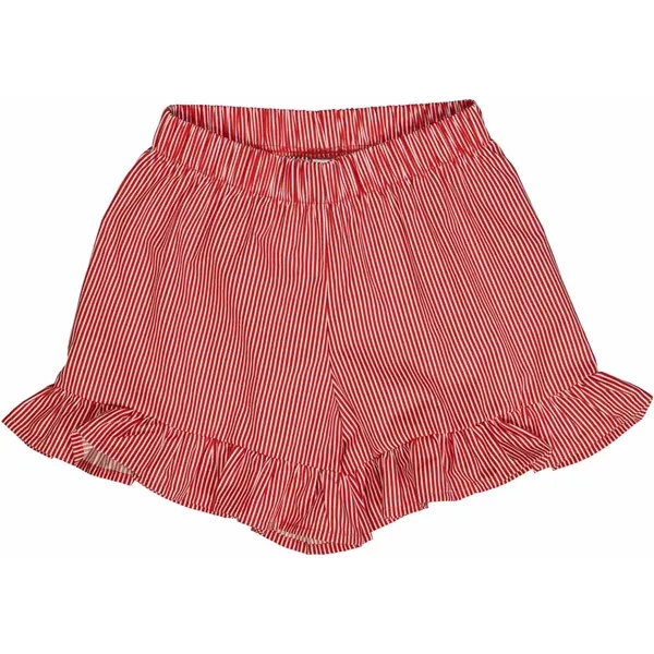 Avant-garde trend Müsli Balsam Cream/Apple Red Poplin Stripe Frill Shorts