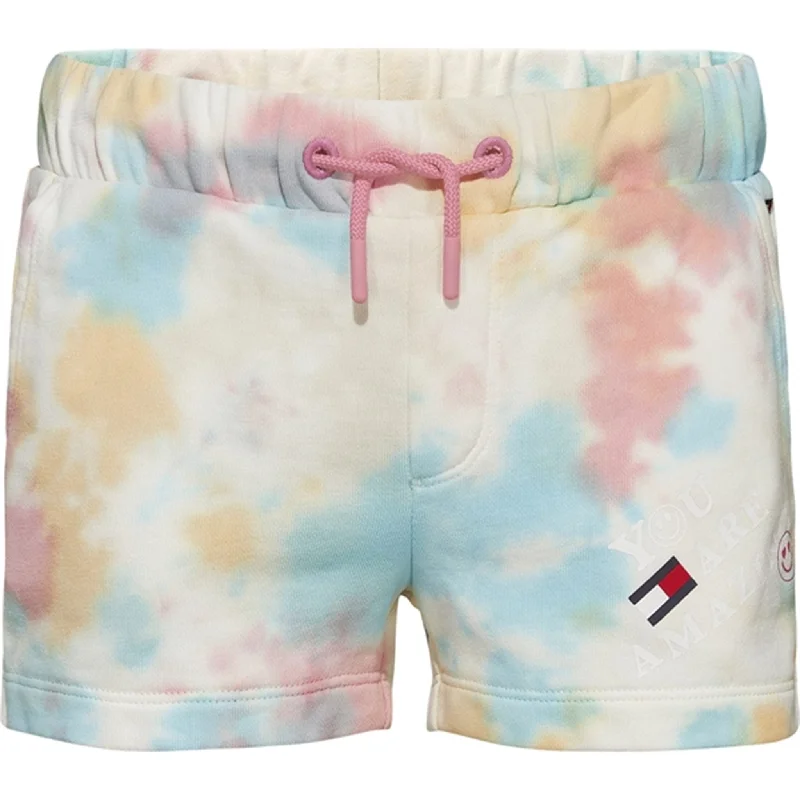 Street Style Tommy Hilfiger Sweat Shorts Ecru Tie Dye