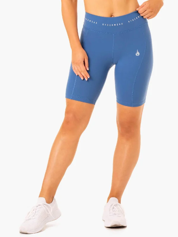 Sweet Chiffon Style Reflex High Waisted Bike Shorts - Blue