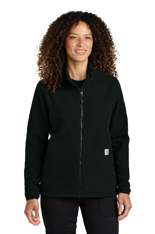 Street Letter Style Carhartt Womens Textured Fleece Full Zip Jacket - Black - New