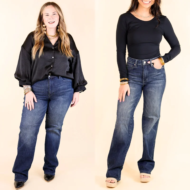 Sweet Age-Reducing Style Judy Blue | Flawless Fit Tummy Control Classic Straight Leg Jean in Dark Wash