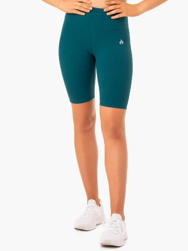 Street Sports Style Staples Scrunch Bum Bike Shorts - Emerald