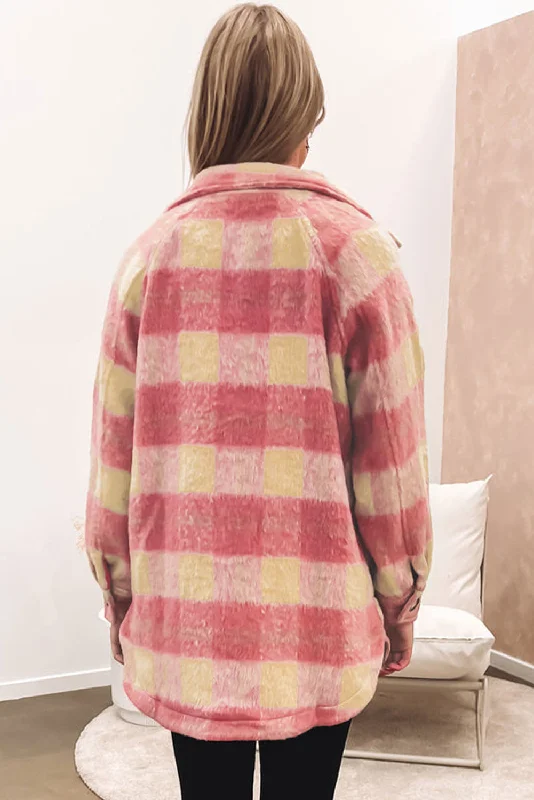 Wandering freely Chic Plaid Oversized Jacket