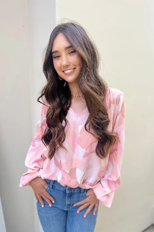 Cool Style Lyssa Floral Blouse Blush