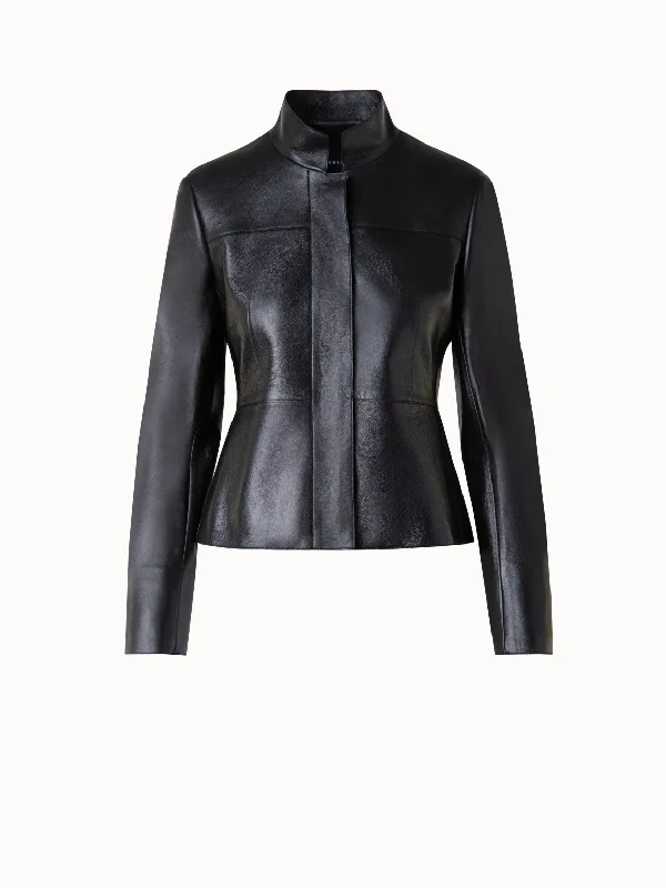 Independent design Cropped Jacket in Lacquered Leather