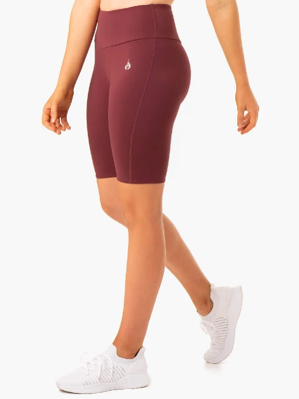 Creative Style Staples Scrunch Bum Bike Shorts - Burgundy