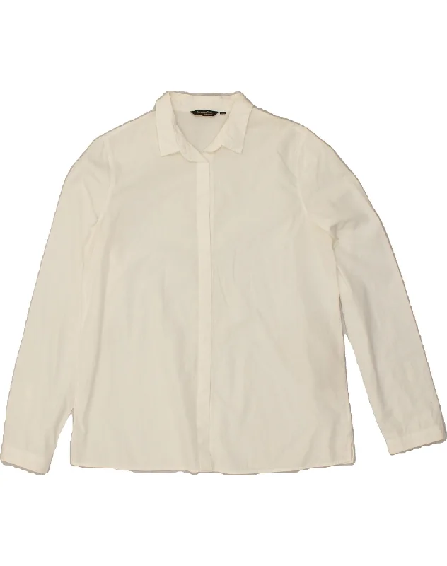 Sweet Fresh Feeling MASSIMO DUTTI Womens Shirt UK 16 Large White Cotton