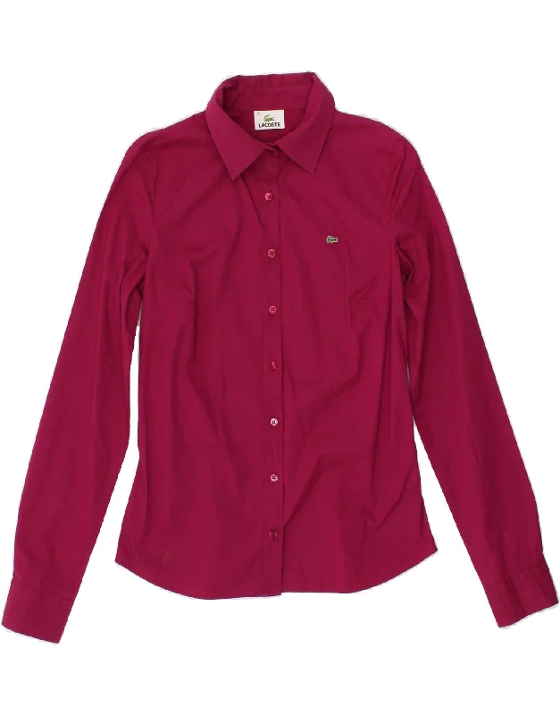 Innovative Design LACOSTE Womens Shirt Size 36 Small Burgundy Cotton