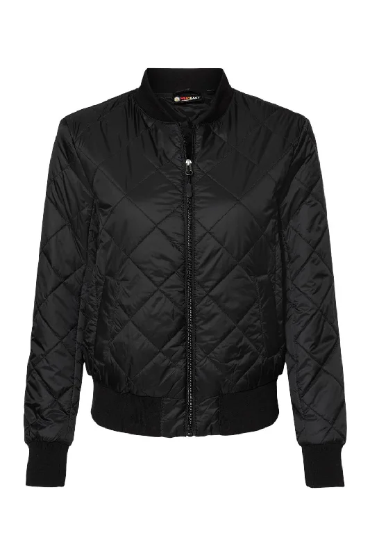 Elegant and noble Weatherproof Womens HeatLast Quilted Packable Wind & Water Resistant Full Zip Bomber Jacket - Black