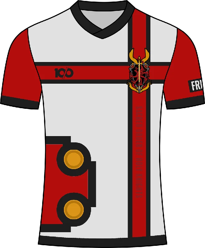 Round neck design GUILTY GEAR - 'Sacred Order Of The Holy Knights 2024 Season Home' Jersey - White/Red