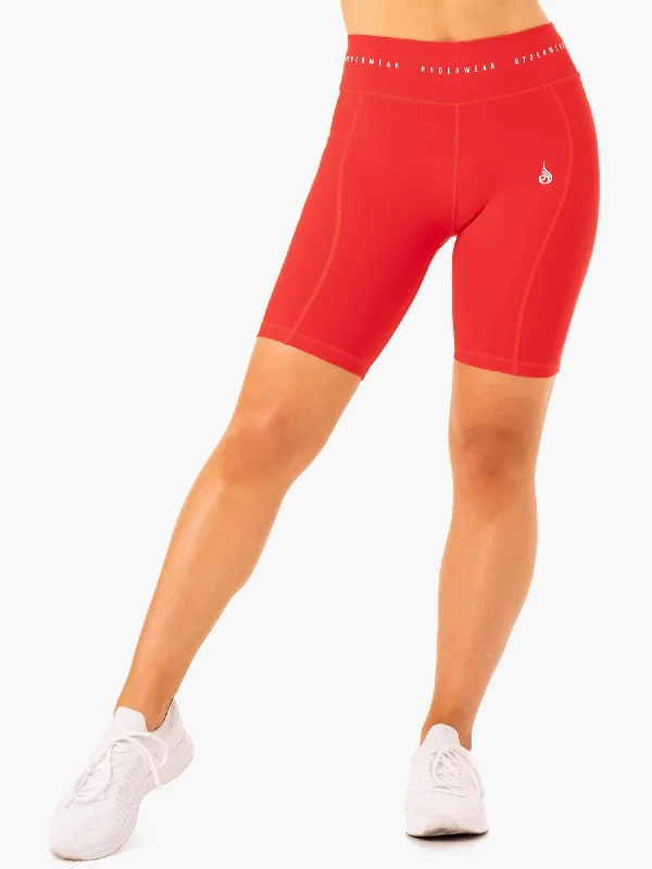 Sweet Small Style Reflex High Waisted Bike Shorts - Red