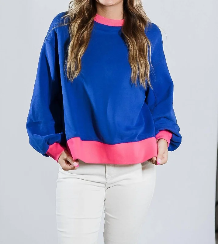 Sports litigation style Forgiveness Top In Blue/pink