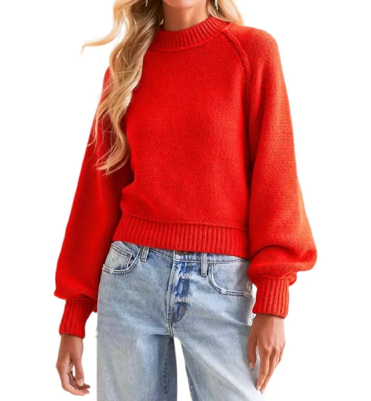 Amazing design Riley Pullover Sweater In Red