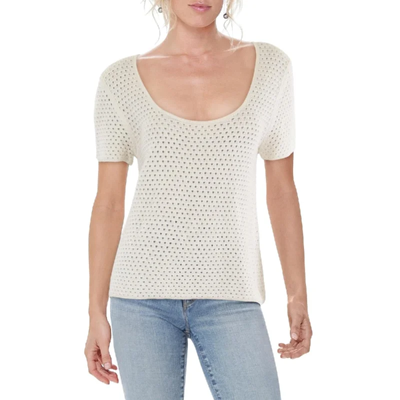 Elegant Style Womens Cotton Scoop Neck Pullover Sweater