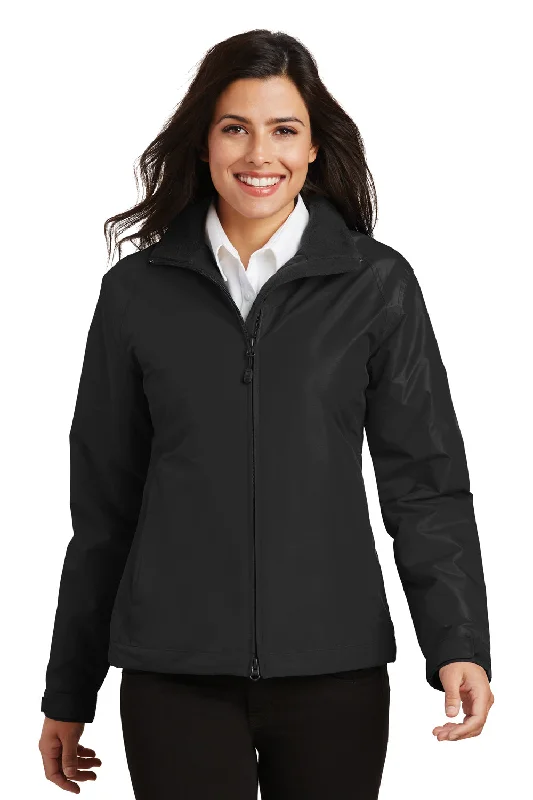 Printed pattern Port Authority Womens Challenger Wind & Water Resistant Full Zip Jacket - Black