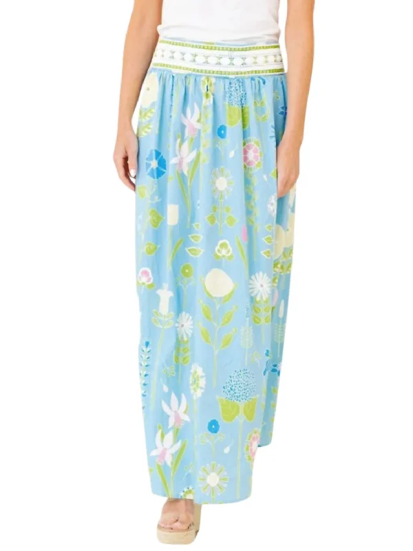 Nightclub Style Lillian Skirt In Secret Garden Soft Sky