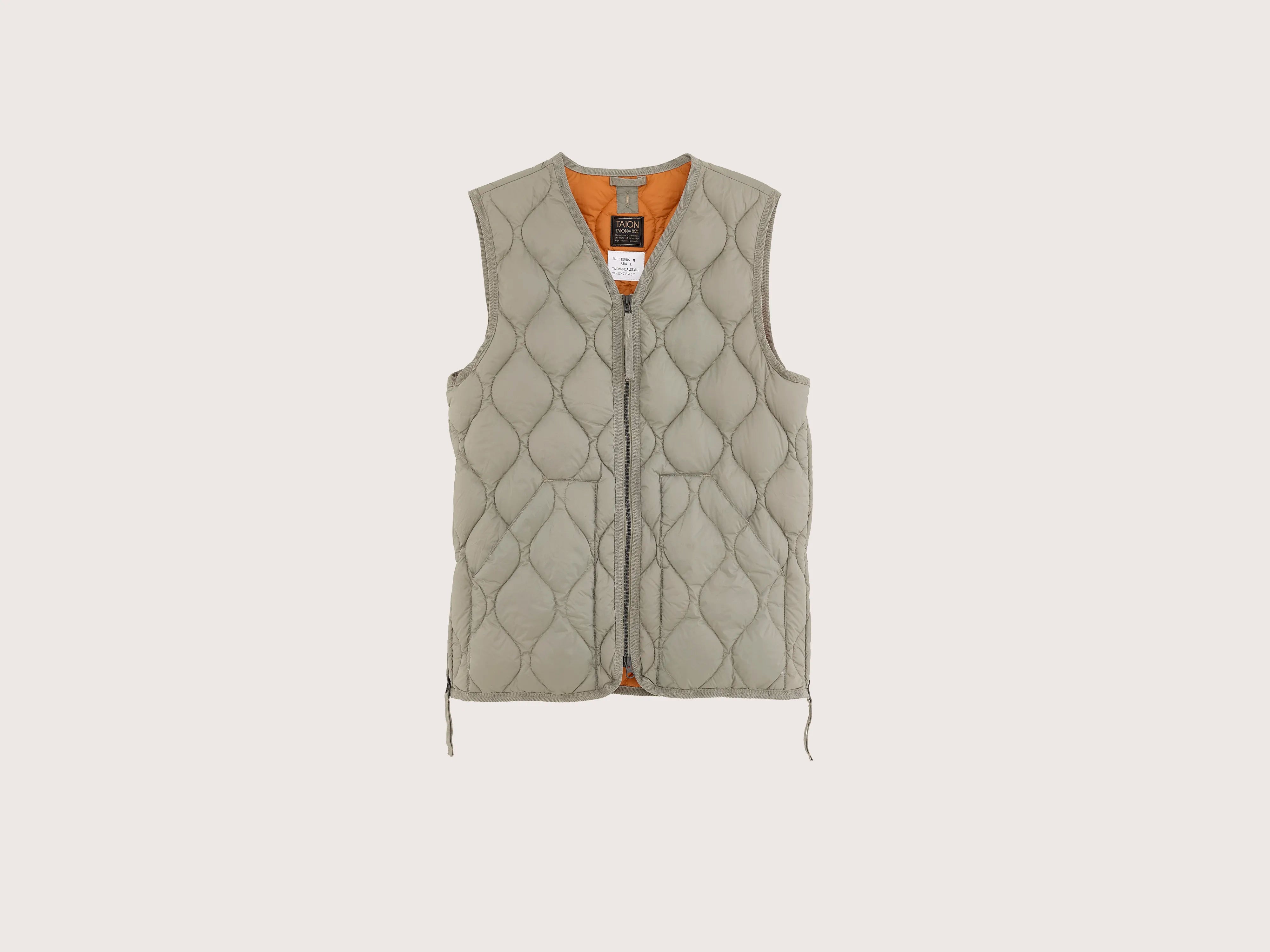 Retro Literary Style Military V Neck Down Vest (242 / W / GREEN)