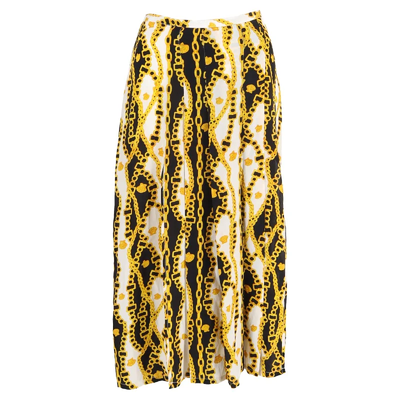 Retro Literary Style Rixo Georgia Skirt In Yellow Silk