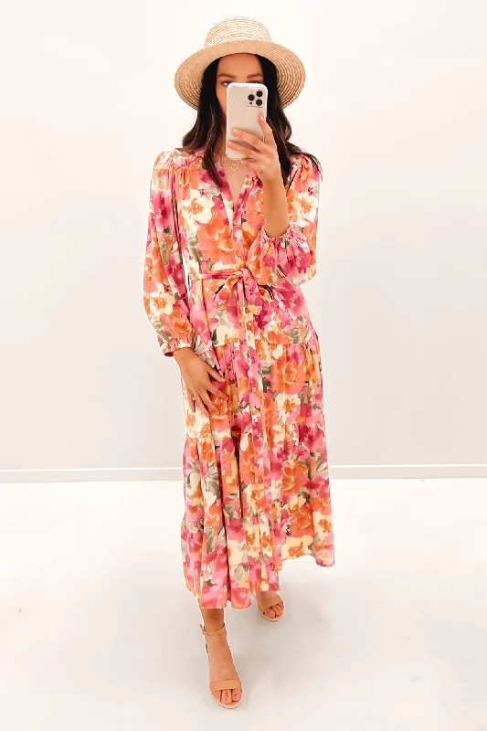 Printed pattern Alannah Maxi Dress Pink Floral