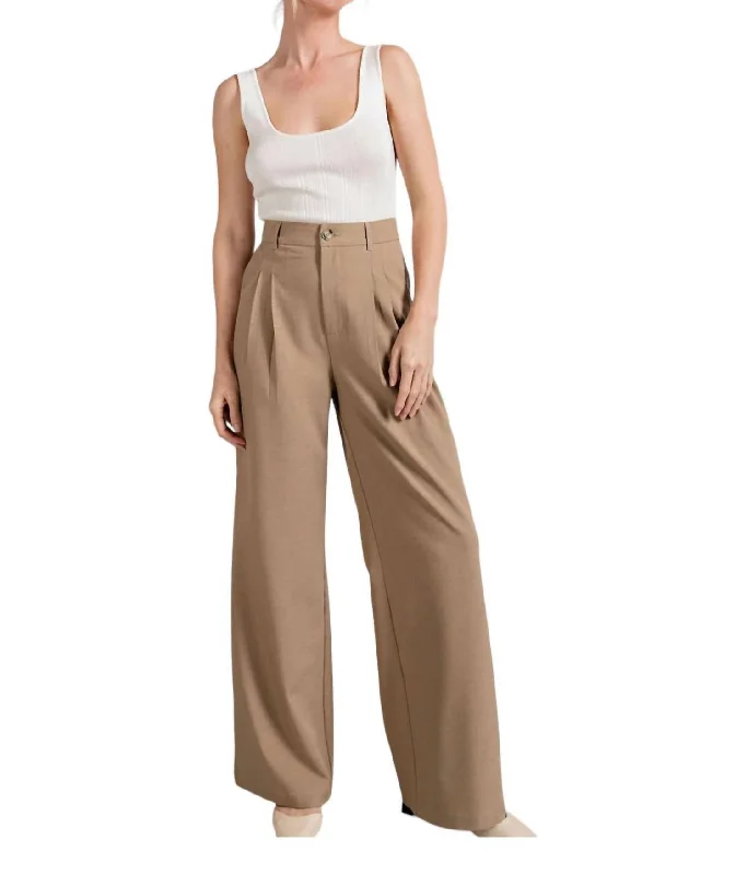 Street Fashion Clarissa Straight Leg Pants In Coco