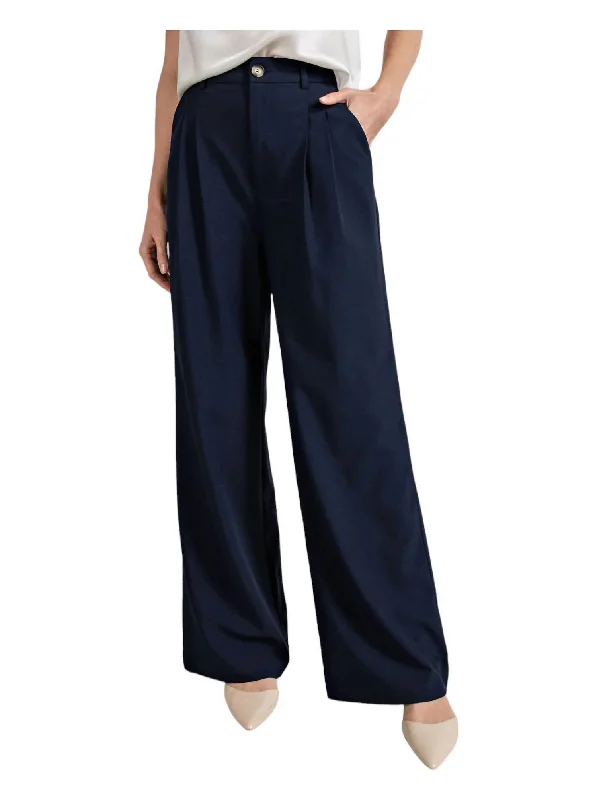 Elegant Style Clarissa Straight Leg Pants In Navy