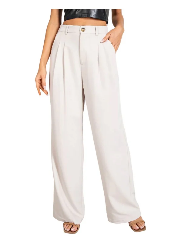 Cool Summer Clarissa Straight Leg Pants In Oatmeal