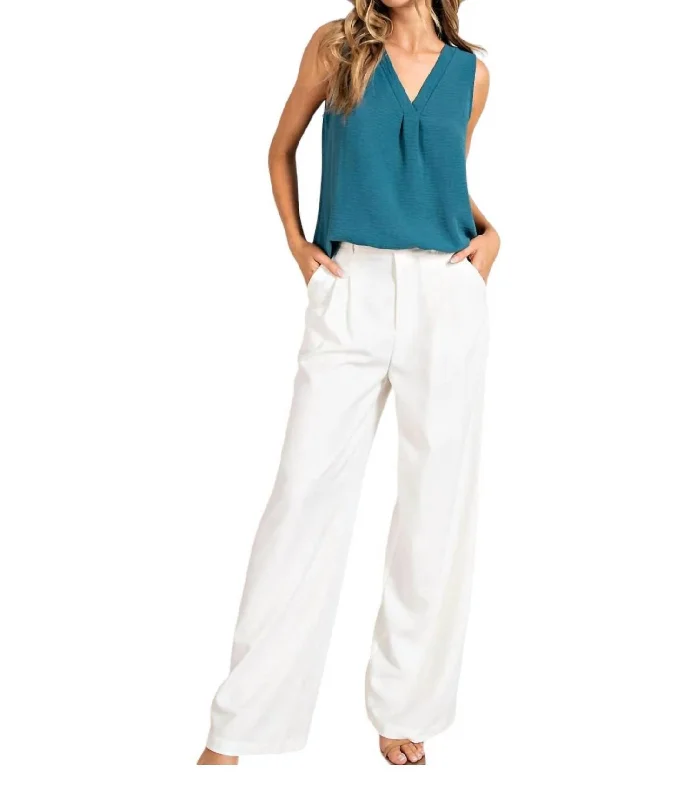 Nightclub Style Clarissa Straight Leg Pants In Off White