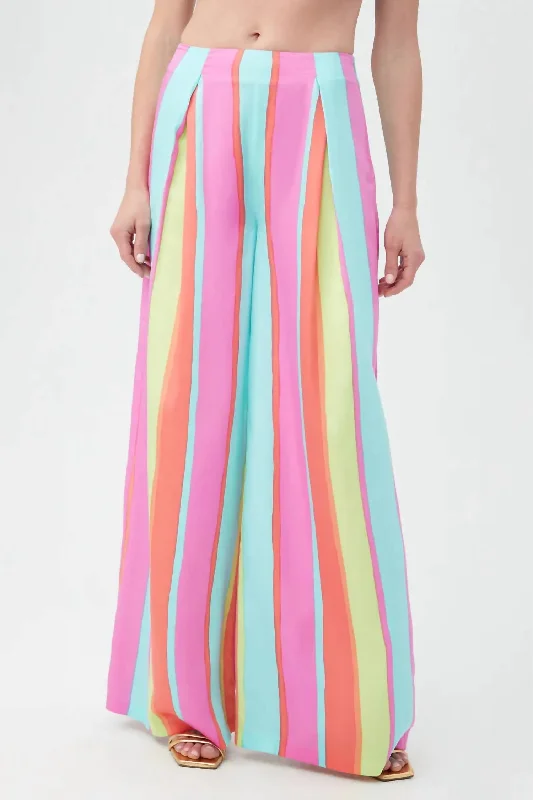 Extra long version Enzo Wide Leg Pants In Multi