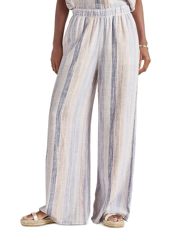 Style Design Jade Womens High Rise Striped Wide Leg Pants