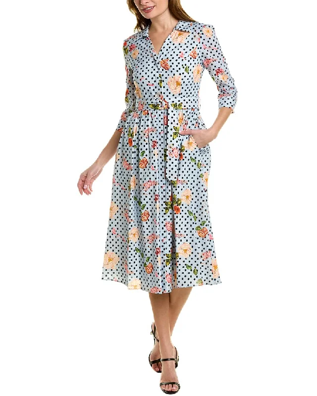 Cool Style Marchesa Notte Floral Linen-Blend Midi Dress