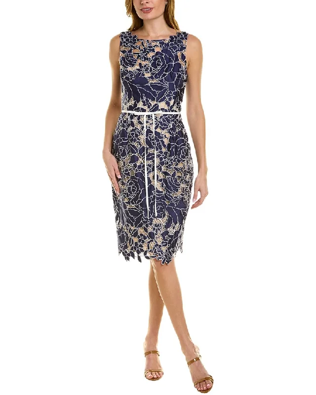 Literary Style Marchesa Notte Lace Sheath Dress