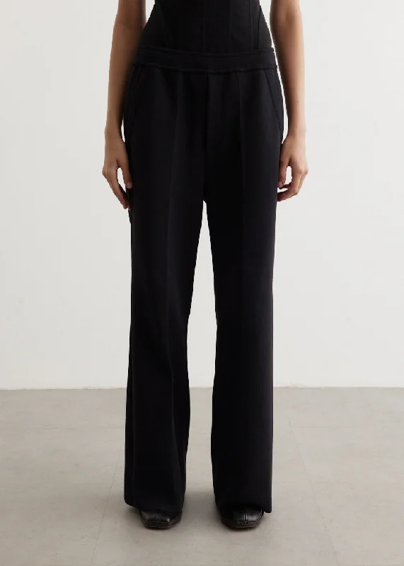 Knitted Design Milan Rib Wide Straight Pants