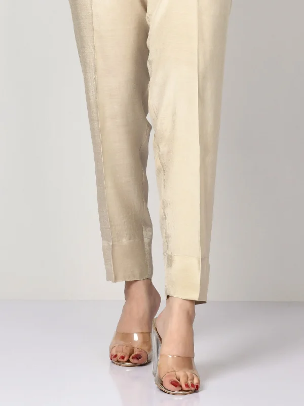 High-waisted pants style Raw Silk Trousers