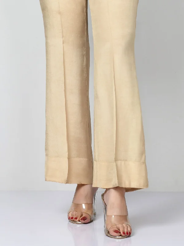 Elegant Style Raw Silk Pants