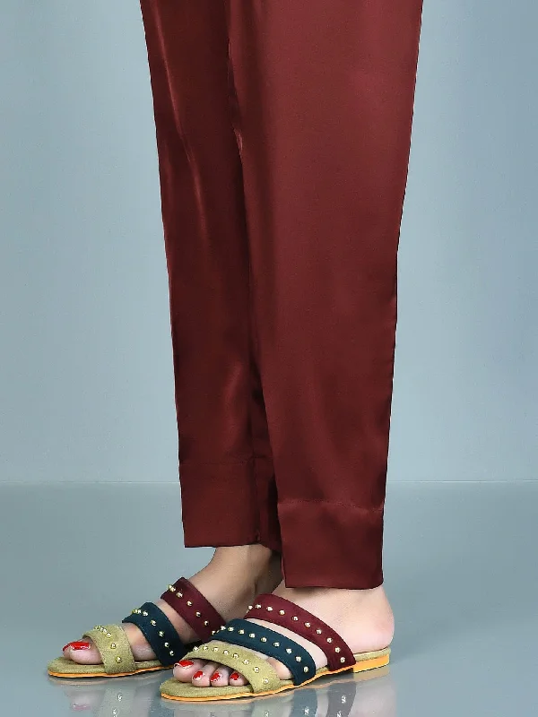 Retro Literary Style Silk Trousers