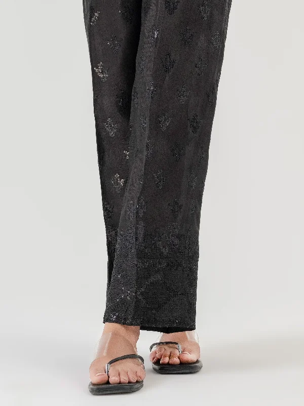 Minimal Style Embellished Raw Silk Trouser (Pret)