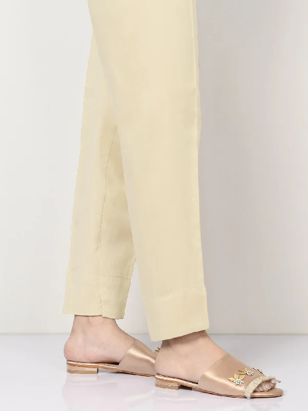 Letter embroidery Dyed Cambric Trouser (Pret)