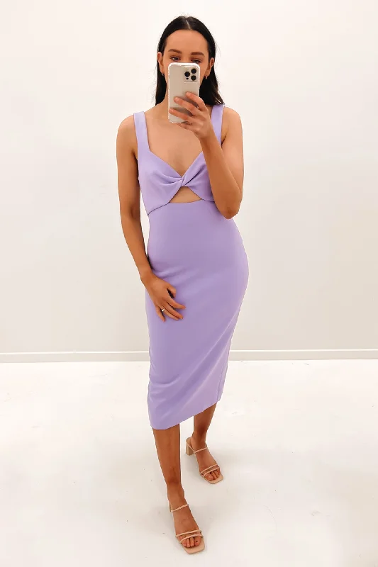 Comfortable And Simple Perception Midi Dress Lilac