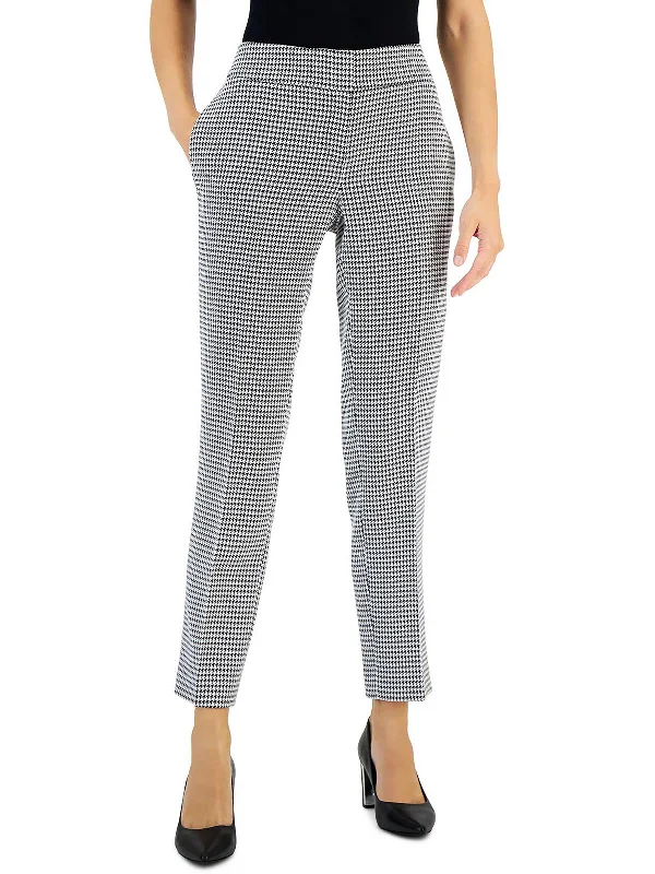 Classic style Petites Womens Houndstooth Slim Ankle Pants