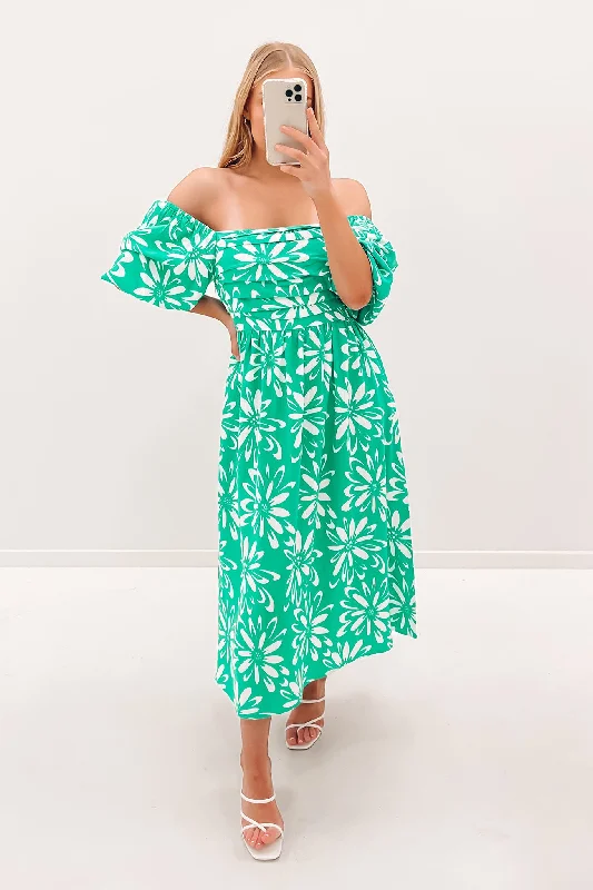 Extra long version Ryder Midi Dress Green