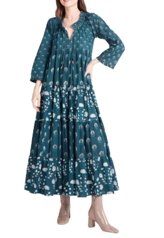 Boutique style Sonia Long Dress in Green Indira