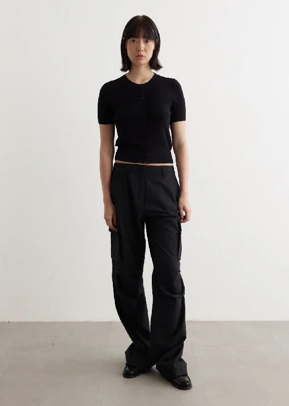 Sweet College Style Tailored Wide Leg Cargo Pants