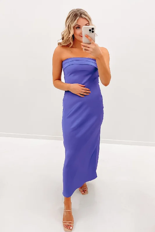 Sweet Age-Reducing Style Tiana Midi Dress Purple