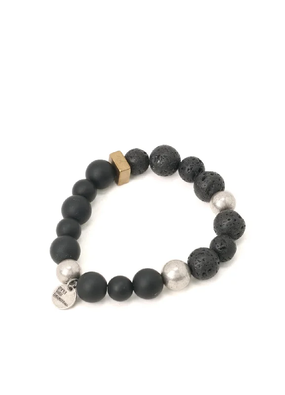 Innovative Design ONYX BEAD+LAVA STONE BRACELET