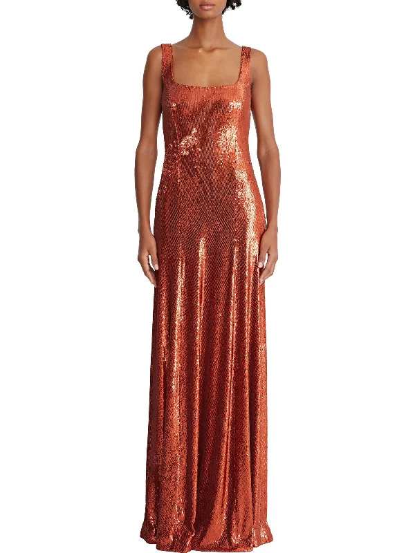 Free and comfortable Victoria Womens Sequined Tank Evening Dress